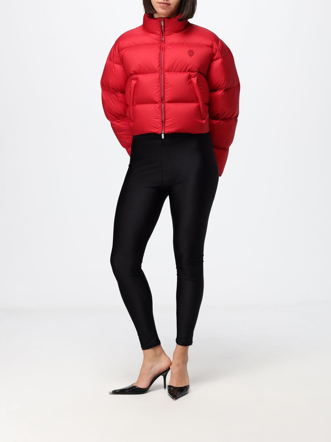 Gucci Women Gucci Cropped Polyester Puffer Jacket With High Neck And Zip Closure GUCCI
