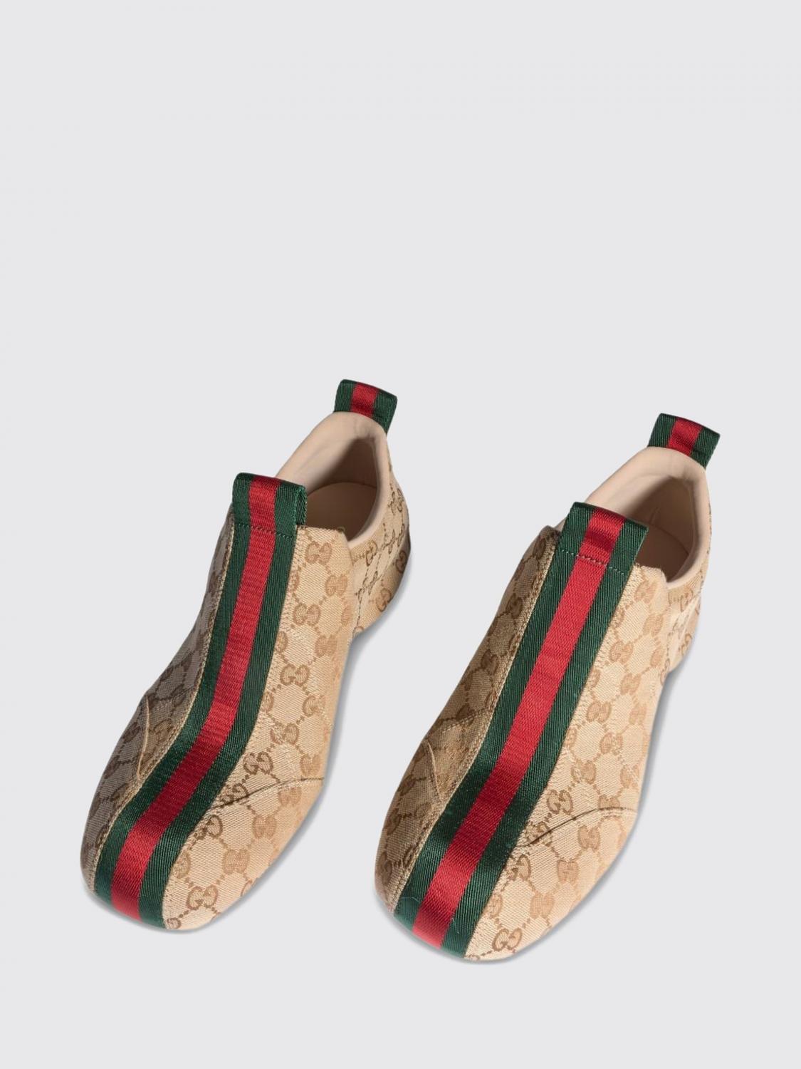 Gucci Men Slip-On Sneakers Gucci In Gg Monogram Jacquard Fabric With Web Detail GUCCI