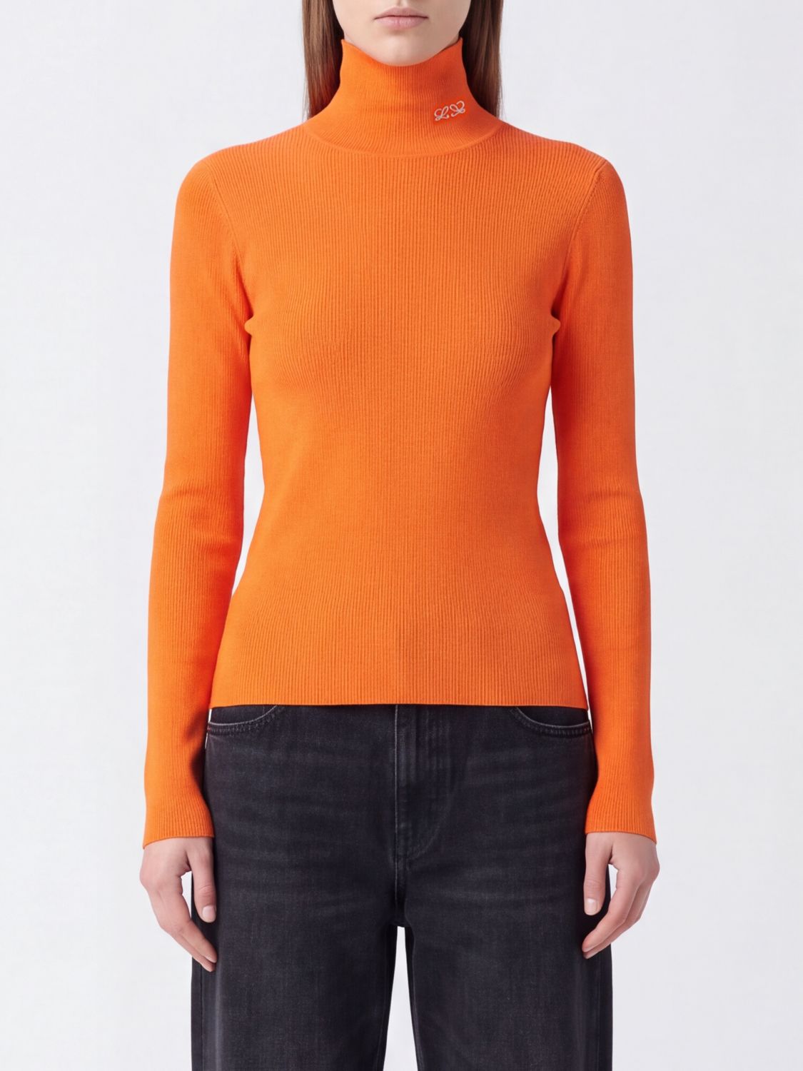 Loewe Women Loewe Slim Fit Viscose Turtleneck With Contrast Logo LOEWE