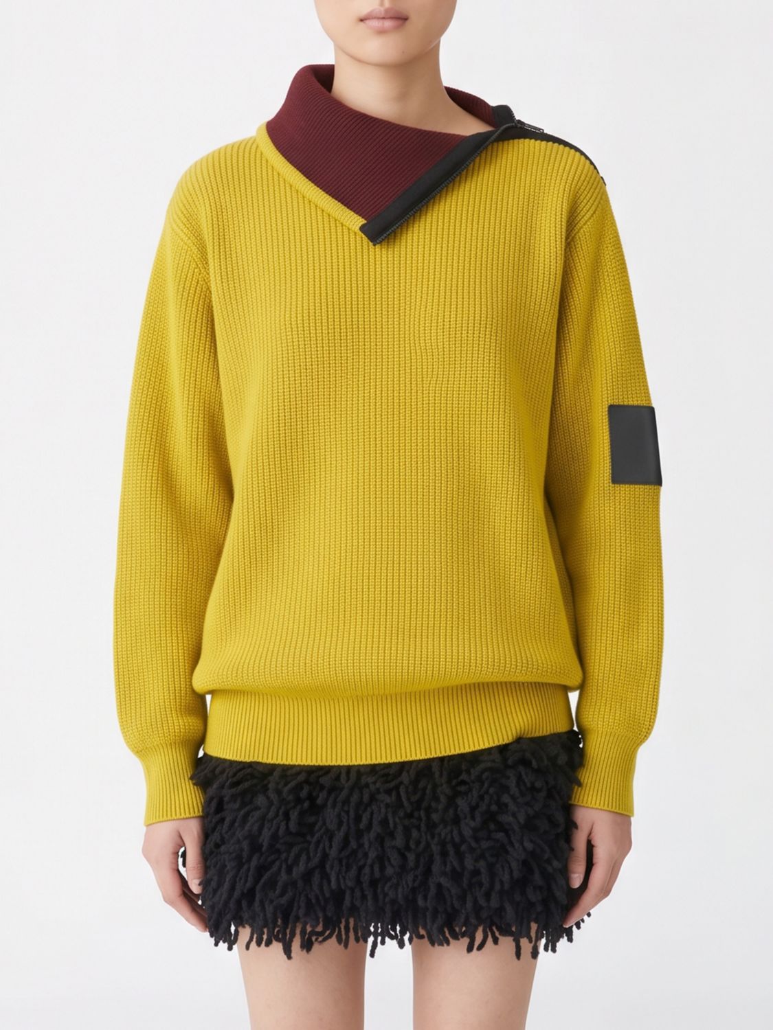 Loewe Women Loewe Relaxed Fit Wool Turtleneck With Side Zip And Patches LOEWE