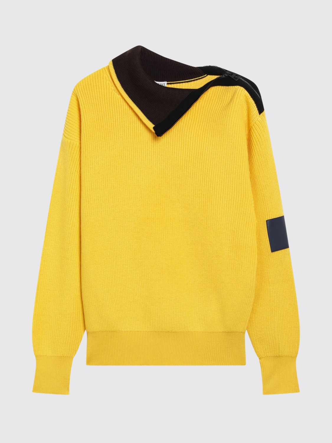 Loewe Women Loewe Relaxed Fit Wool Turtleneck With Side Zip And Patches LOEWE