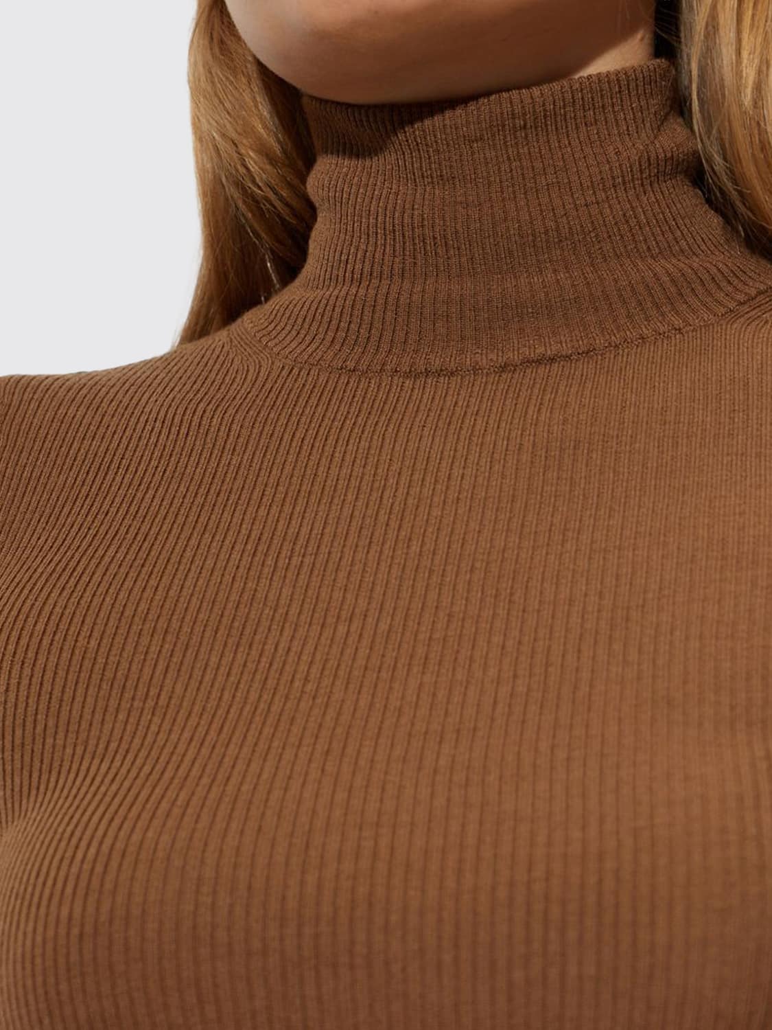 Max Mara Women Max Mara Slim Fit Ribbed Pure Virgin Wool Turtleneck MAX MARA