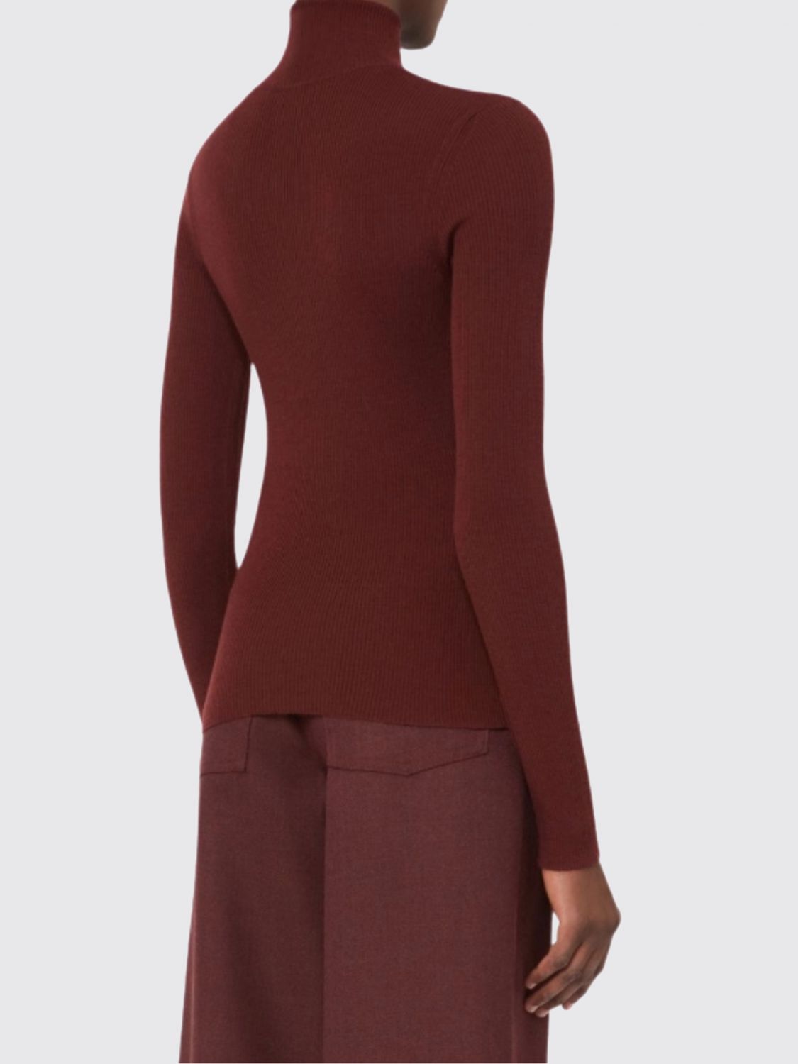Max Mara Women Max Mara Slim Fit Ribbed Pure Virgin Wool Turtleneck MAX MARA