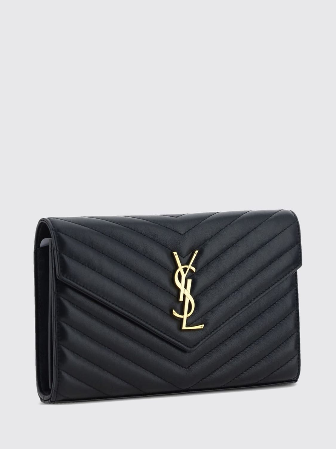 Saint Laurent Women Saint Laurent Cassandre Envelope Bag In Chevron Matelasse Leather With Ysl Logo SAINT LAURENT