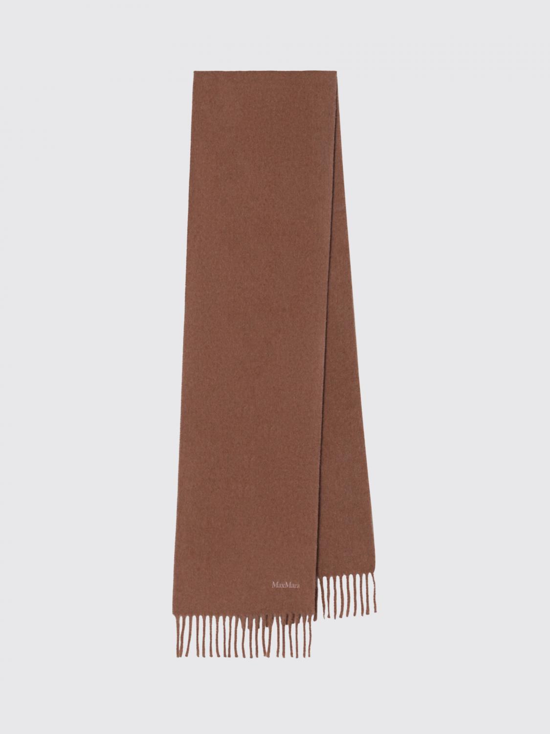 Max Mara Women Max Mara Pure Wool Scarf With Fringes And Contrast Logo MAX MARA