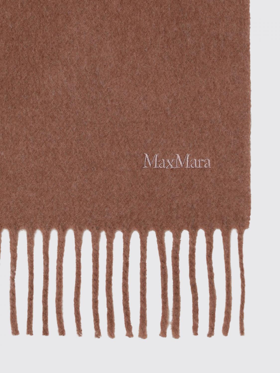 Max Mara Women Max Mara Pure Wool Scarf With Fringes And Contrast Logo MAX MARA