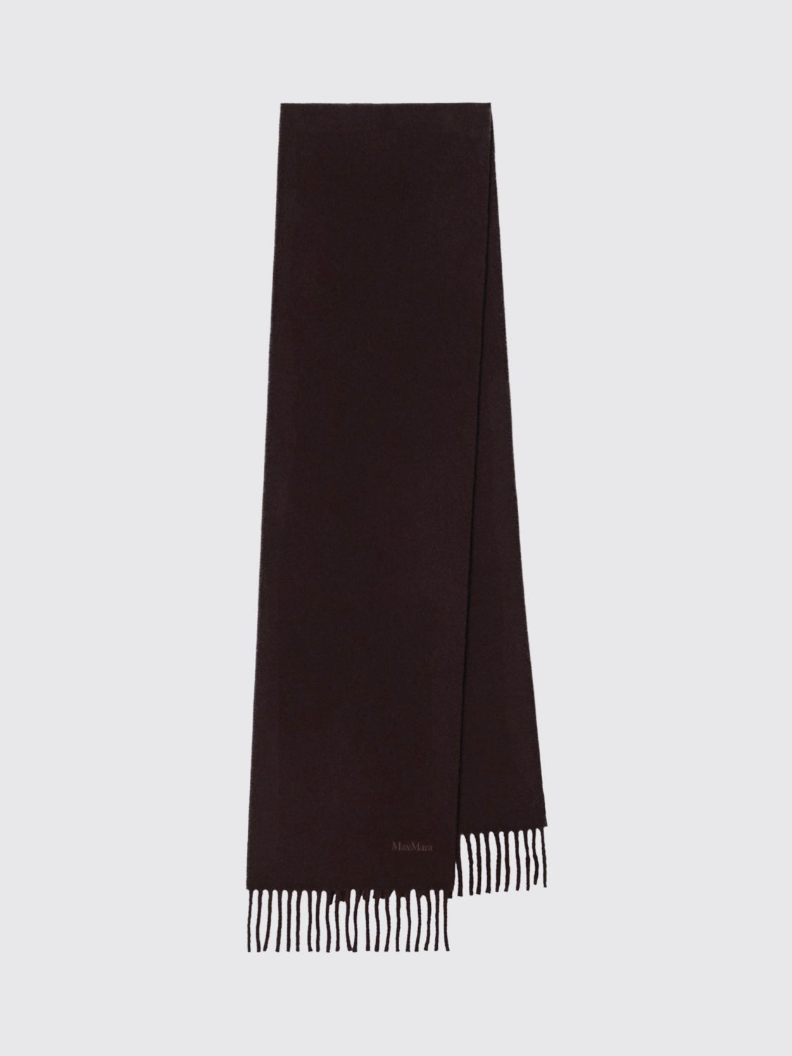 Max Mara Women Max Mara Pure Wool Scarf With Fringes And Contrast Logo MAX MARA