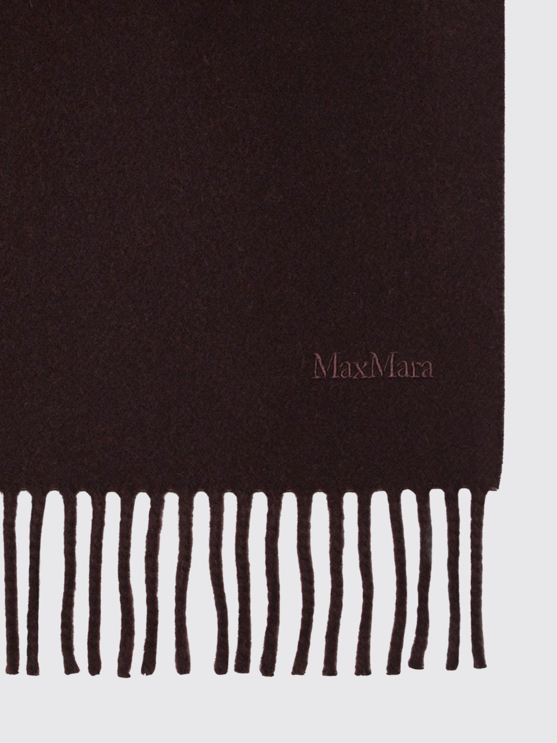 Max Mara Women Max Mara Pure Wool Scarf With Fringes And Contrast Logo MAX MARA