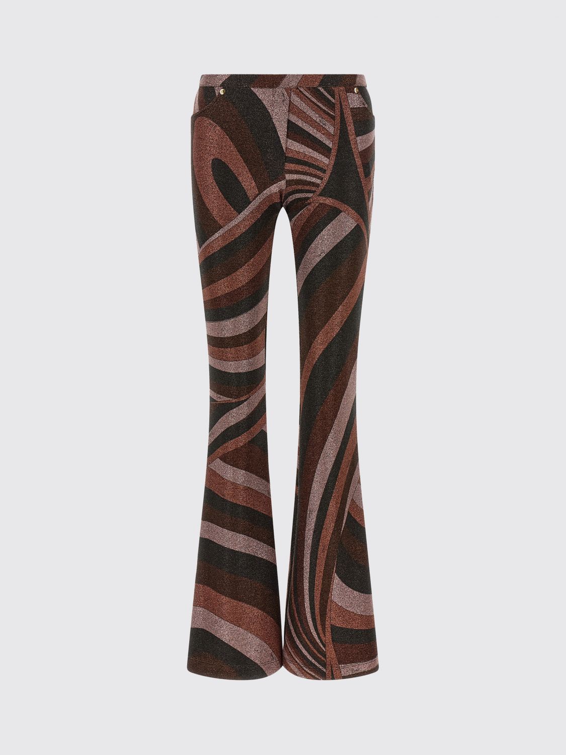 Pucci Women Iride Abstract Print Lurex Jersey Flared Trousers Pucci PUCCI