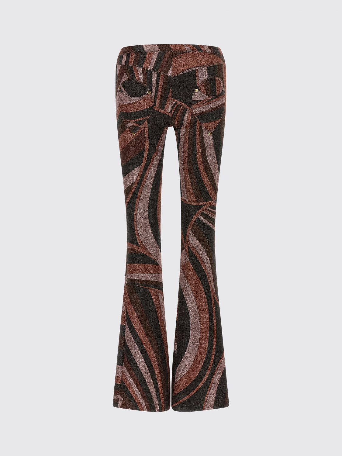 Pucci Women Iride Abstract Print Lurex Jersey Flared Trousers Pucci PUCCI