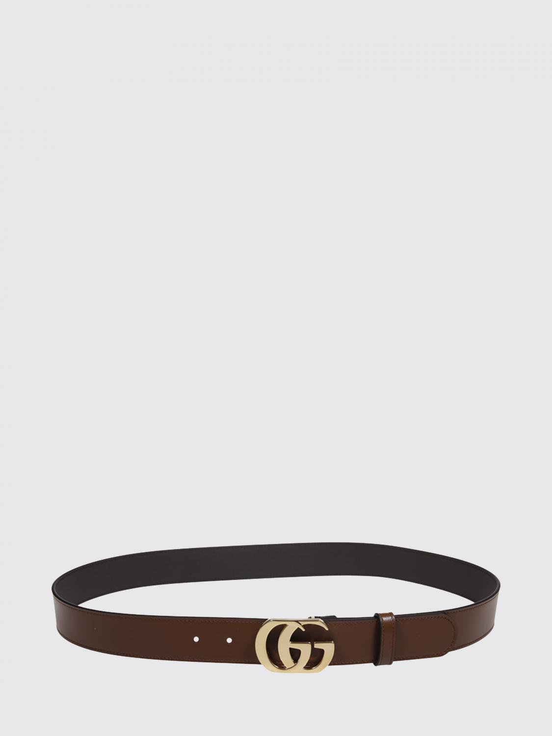 Gucci Men Gucci Smooth Calfskin Leather Belt With Gg Monogram Buckle GUCCI