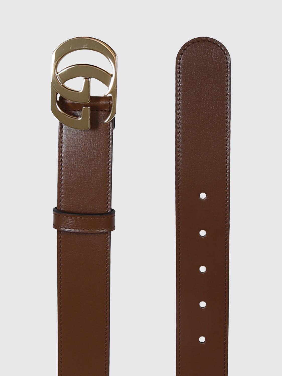 Gucci Men Gucci Smooth Calfskin Leather Belt With Gg Monogram Buckle GUCCI
