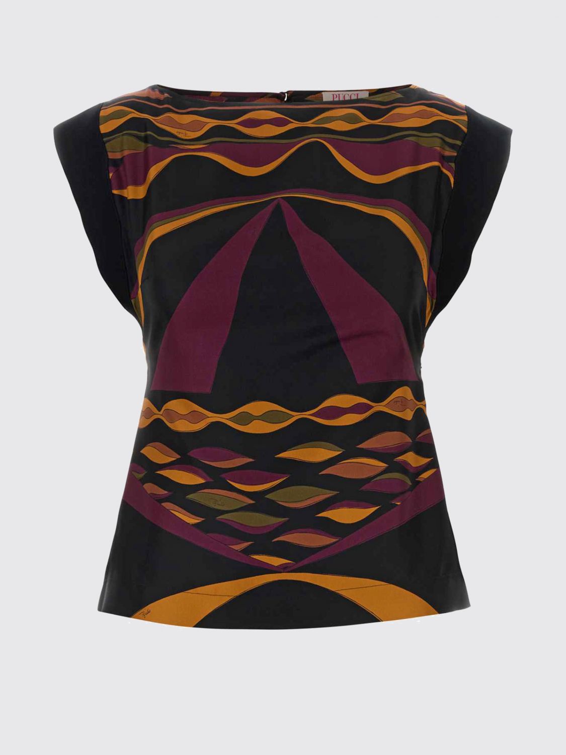 Pucci Women Sleeveless Cri�Pe Top Pucci With An Abstract Print And Crew Neck PUCCI