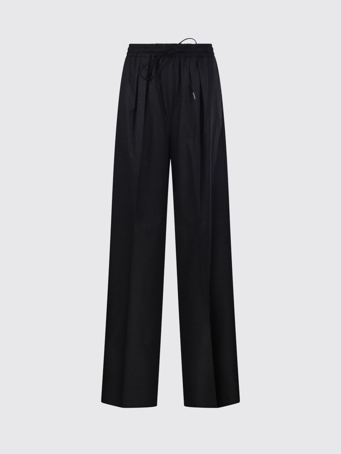 Max Mara Women Max Mara High-Waisted Virgin Wool Palazzo Trousers With Drawstring MAX MARA