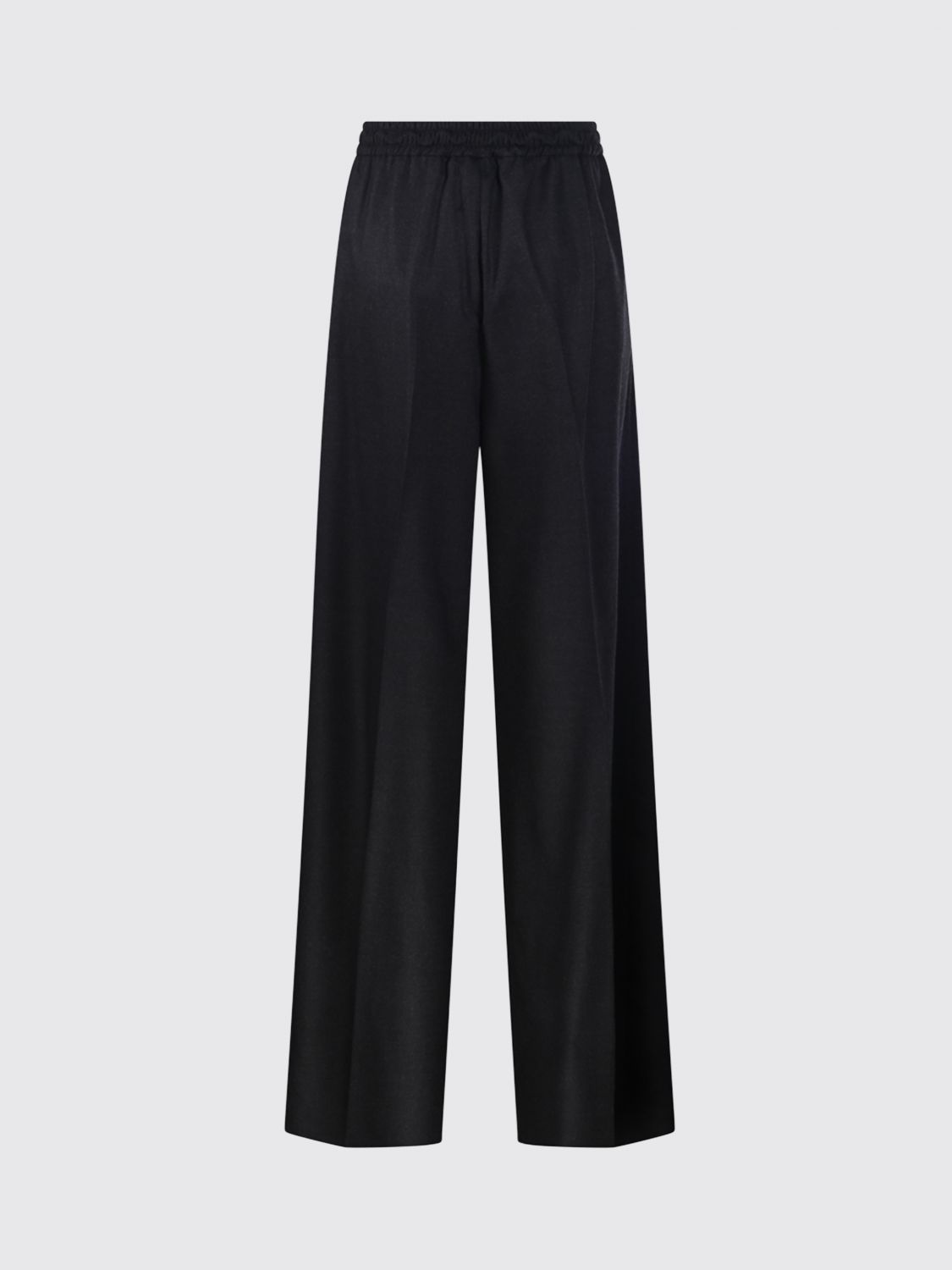 Max Mara Women Max Mara High-Waisted Virgin Wool Palazzo Trousers With Drawstring MAX MARA
