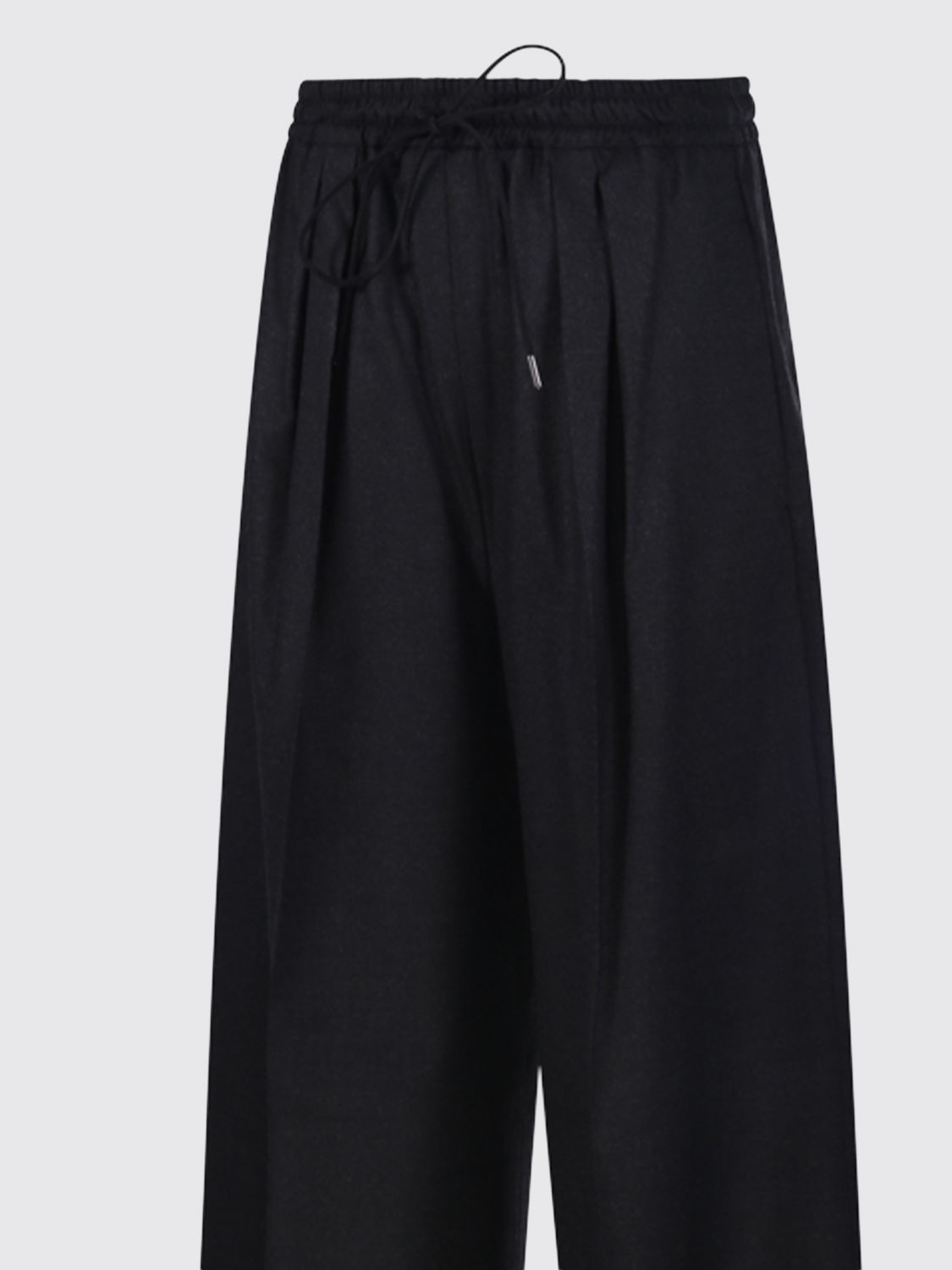 Max Mara Women Max Mara High-Waisted Virgin Wool Palazzo Trousers With Drawstring MAX MARA
