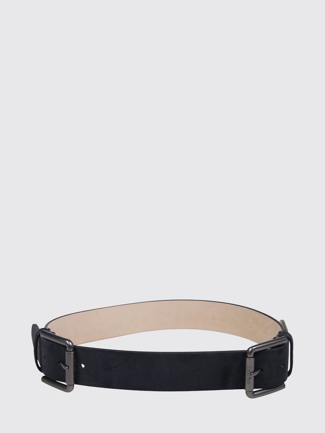 Max Mara Women Adjustable Max Mara Suede Leather Belt With Double Buckle MAX MARA