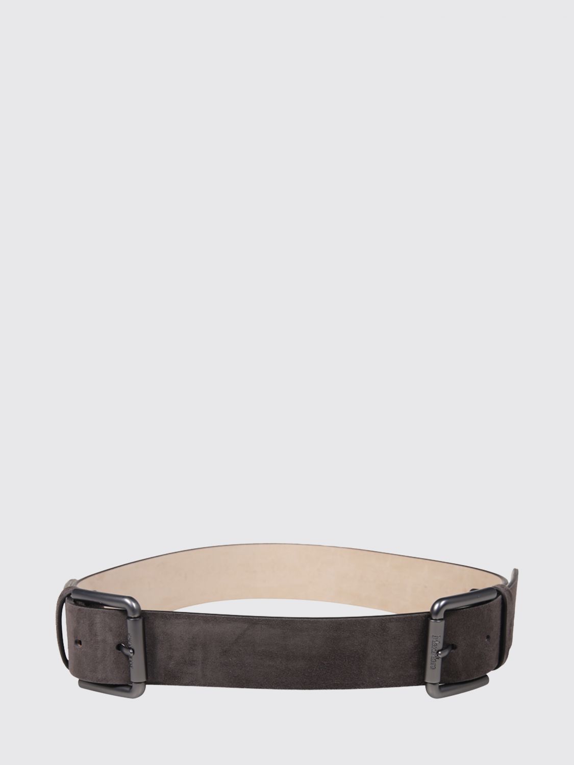 Max Mara Women Adjustable Max Mara Suede Leather Belt With Double Buckle MAX MARA