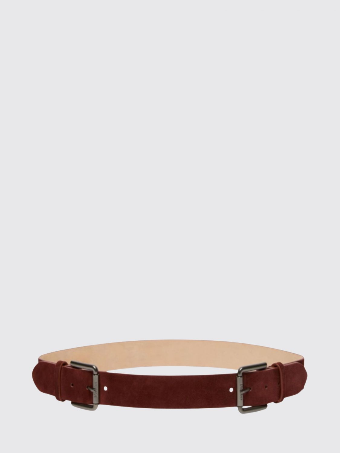 Max Mara Women Adjustable Max Mara Suede Leather Belt With Double Buckle MAX MARA