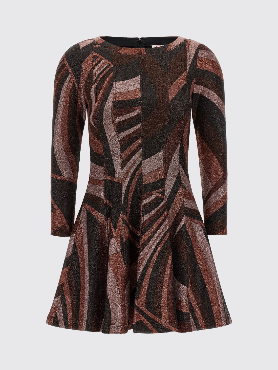 Pucci Women Pucci Slim Fit Flared Lurex Jersey Mini Dress With Abstract Print PUCCI