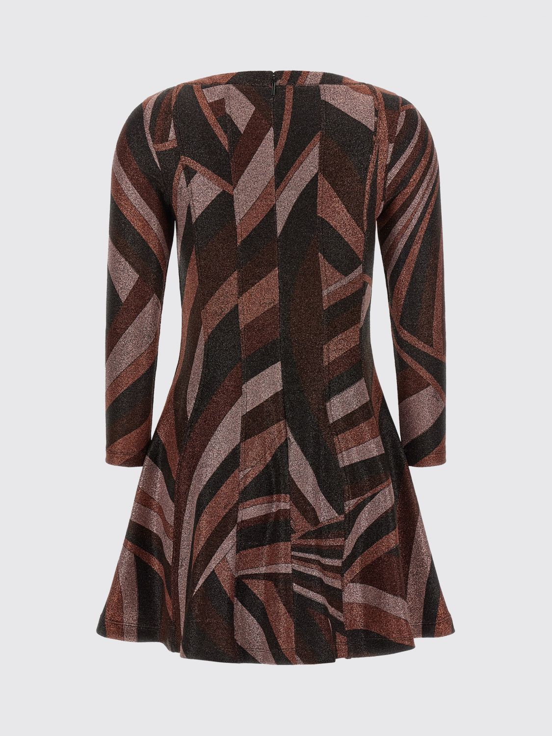 Pucci Women Pucci Slim Fit Flared Lurex Jersey Mini Dress With Abstract Print PUCCI