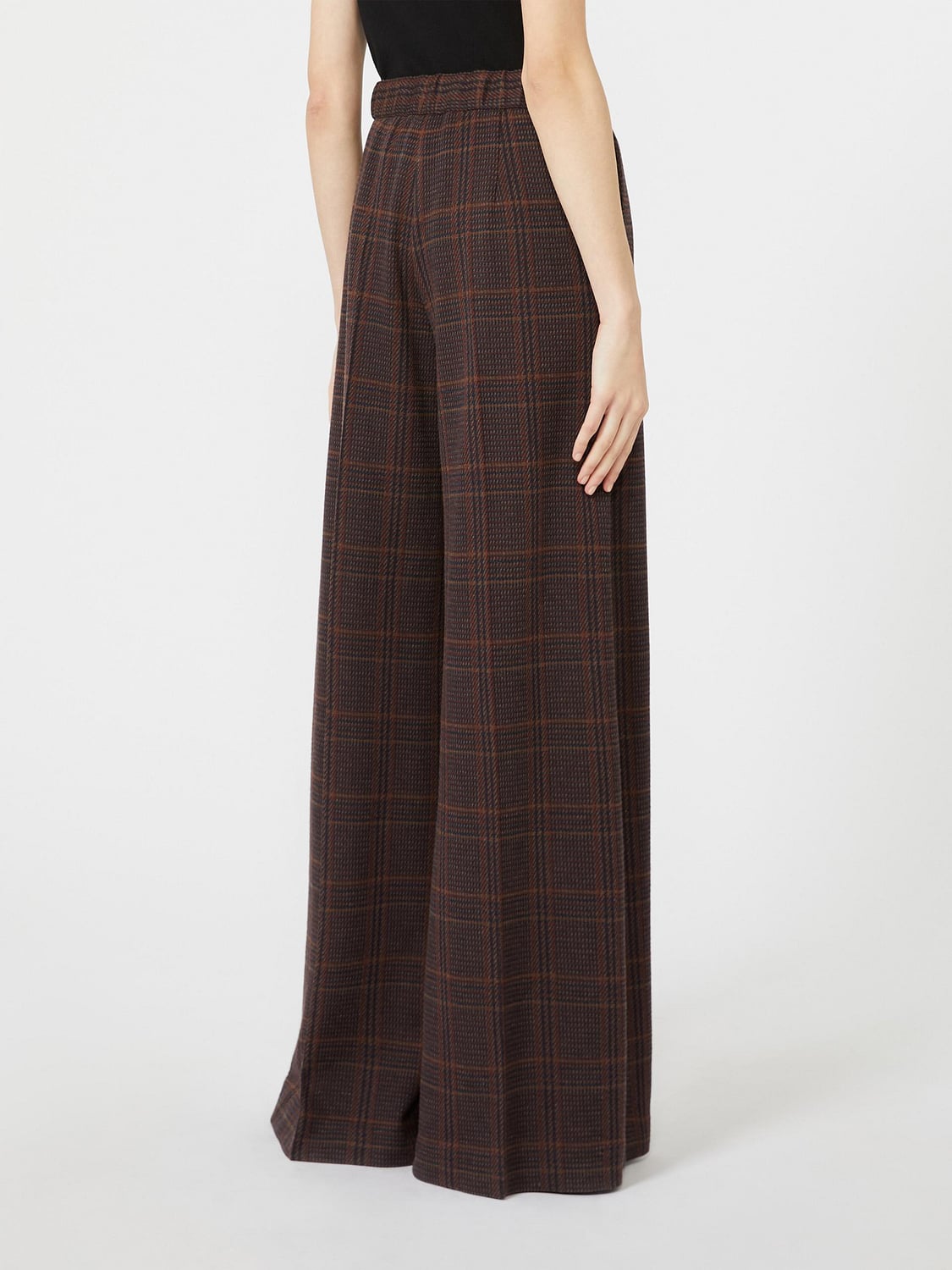 Max Mara Women High-Waisted Prince Of Wales Palazzo Trousers Max Mara In Wool And Cotton MAX MARA