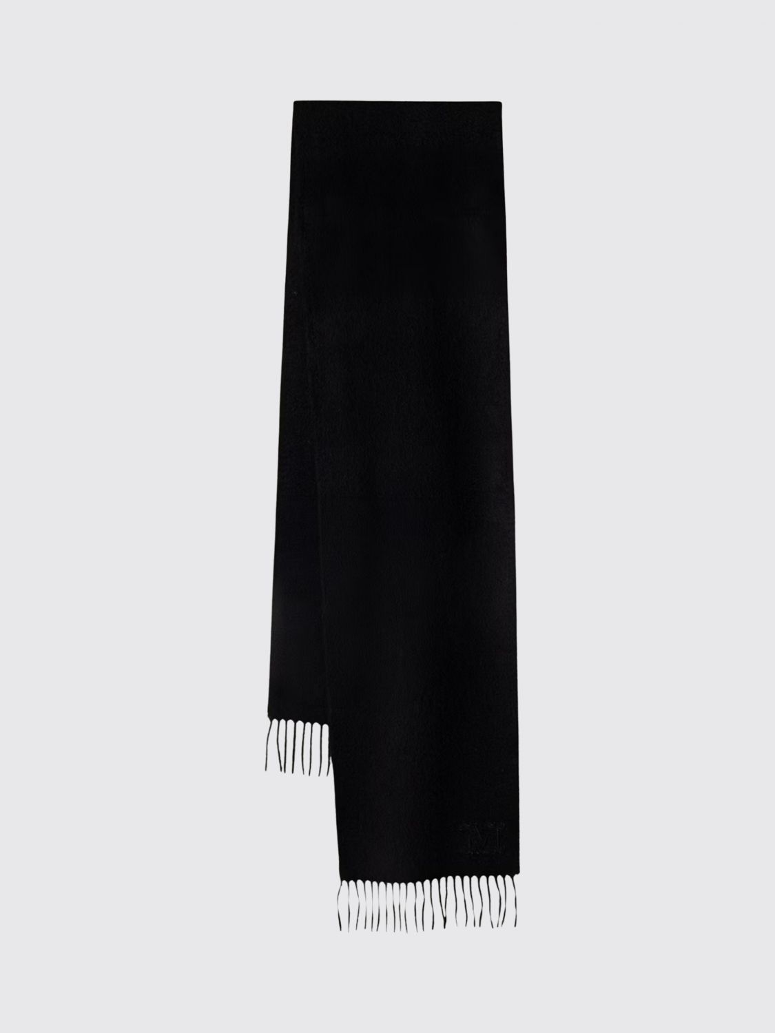 Max Mara Women Max Mara Two-Colour Pure Wool Scarf With Embroidered Monogram And Fringes MAX MARA