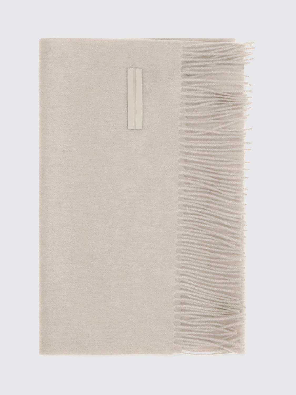 Zegna Men Zegna Rectangular 100% Cashmere Scarf With Fringed Hem And Logo ZEGNA