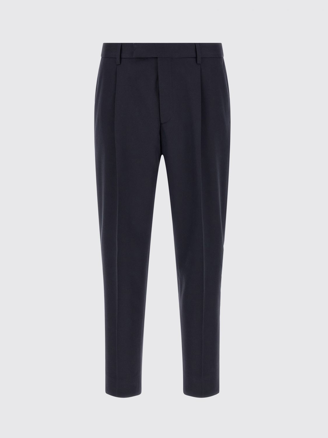Zegna Men Zegna Slim Fit Cotton Tailored Trousers With Pleats ZEGNA