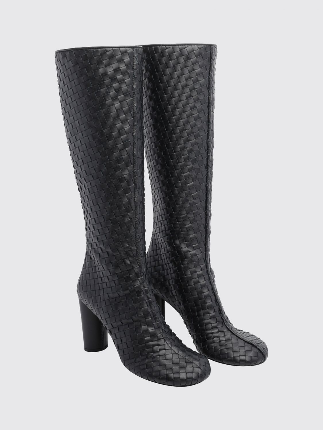 Bottega Veneta Women Bottega Veneta Cherry Intrecciato Leather High-Heel Knee-High Boots BOTTEGA VENETA