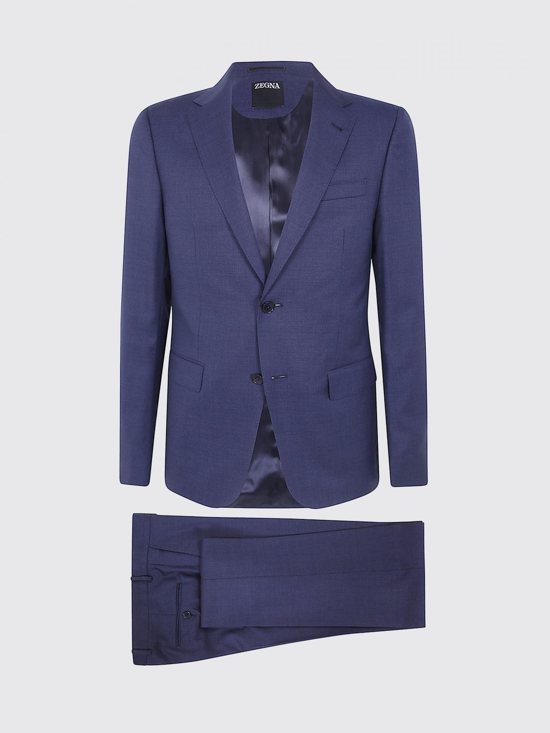 Zegna Men Single-Breasted Zegna Suit In Pure Wool With Classic Lapels And Two Buttons ZEGNA