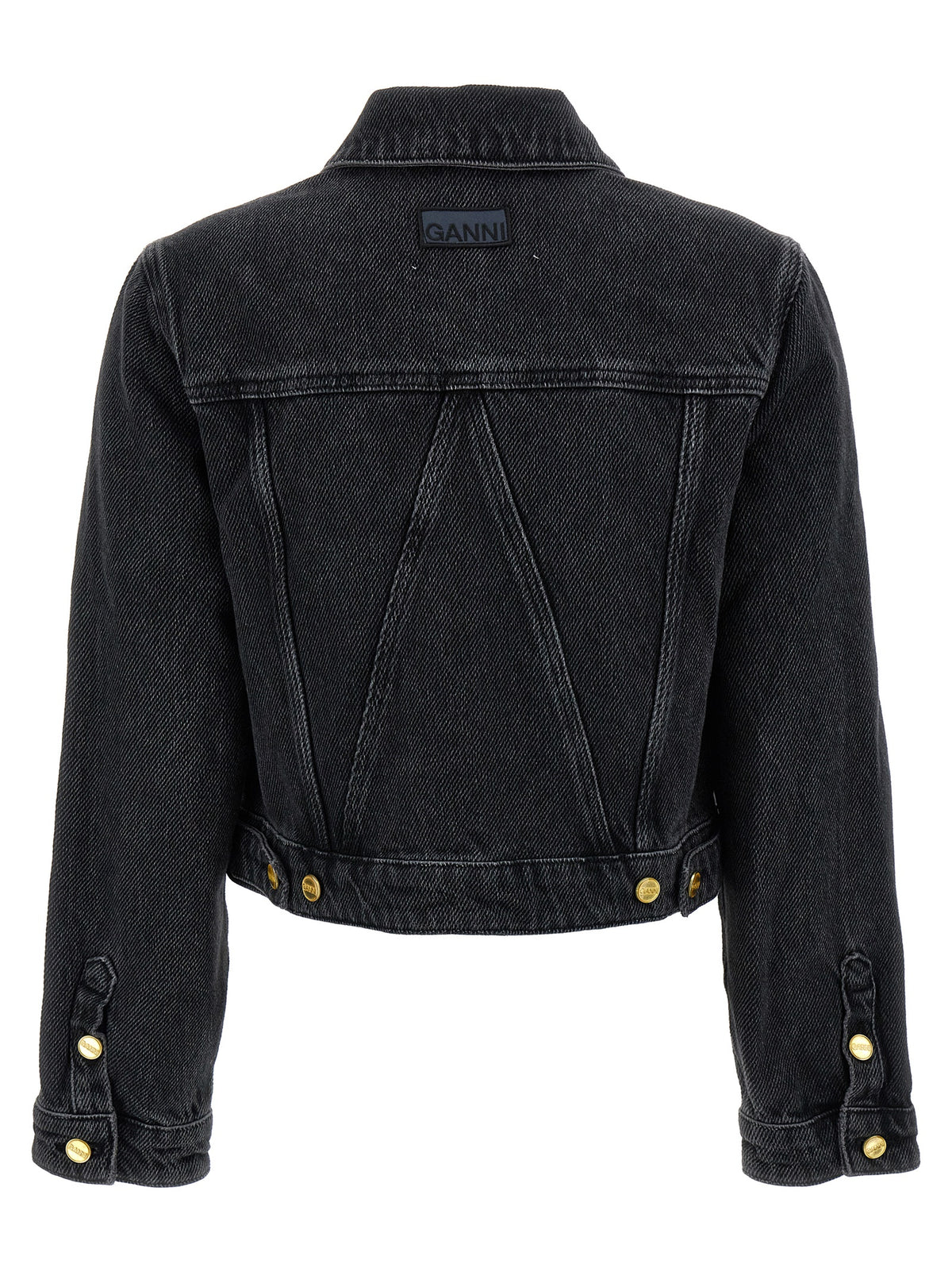 Ganni Women Cropped Denim Jacket GANNI