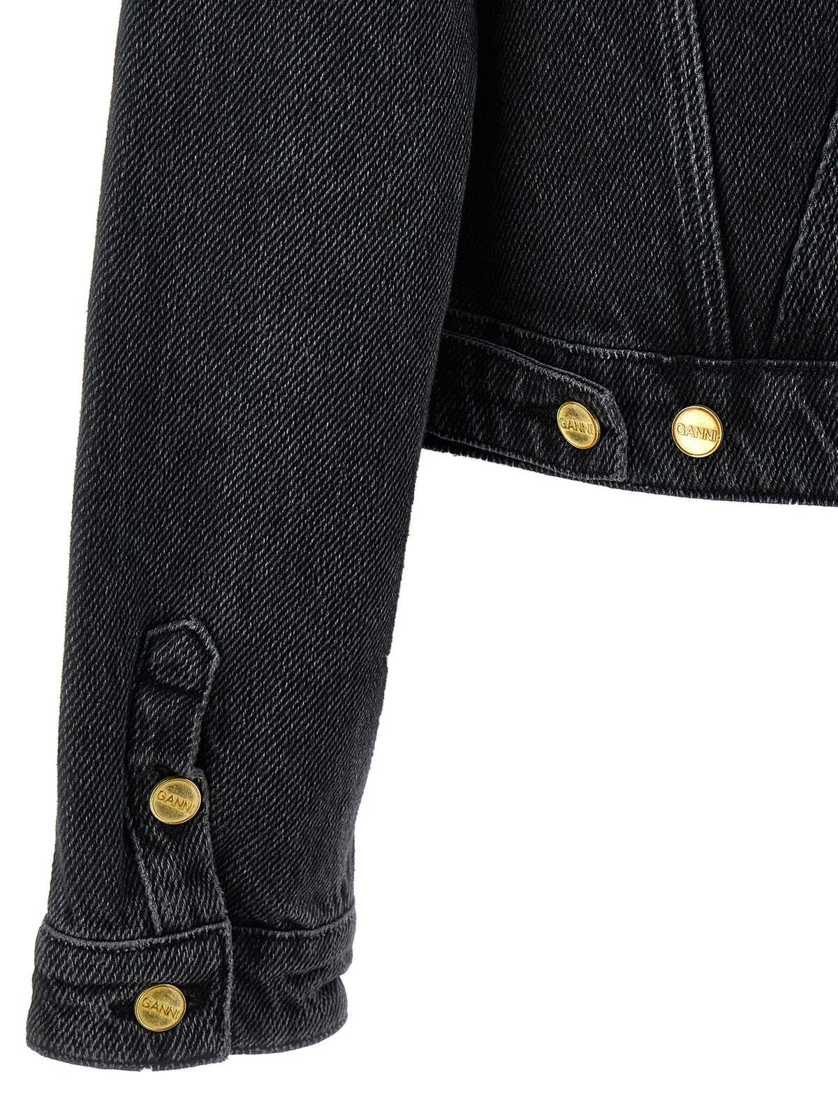 Ganni Women Cropped Denim Jacket GANNI