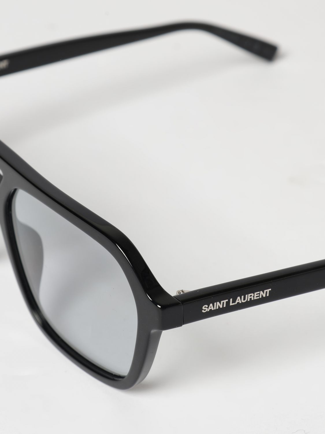 Saint Laurent Men Saint Laurent Aviator Sunglasses In Recycled Acetate With Double Bridge SAINT LAURENT