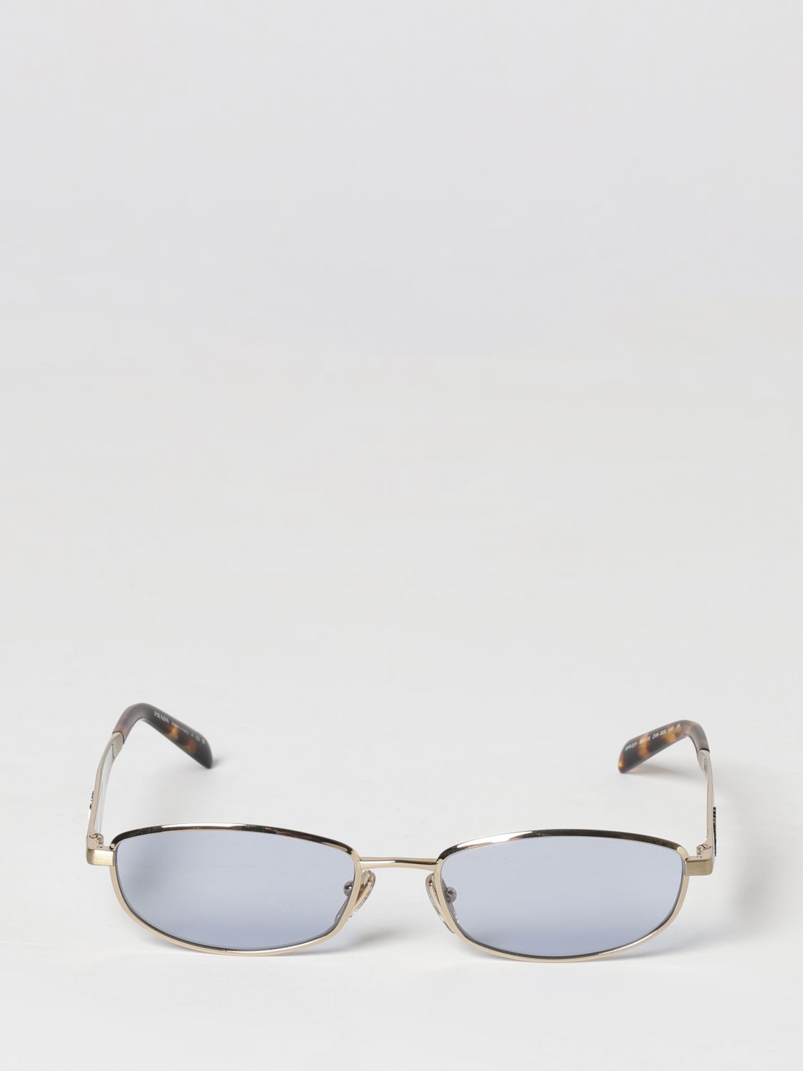 Prada Women Rectangular Metal Sunglasses Prada With Embossed Lettering Logo PRADA