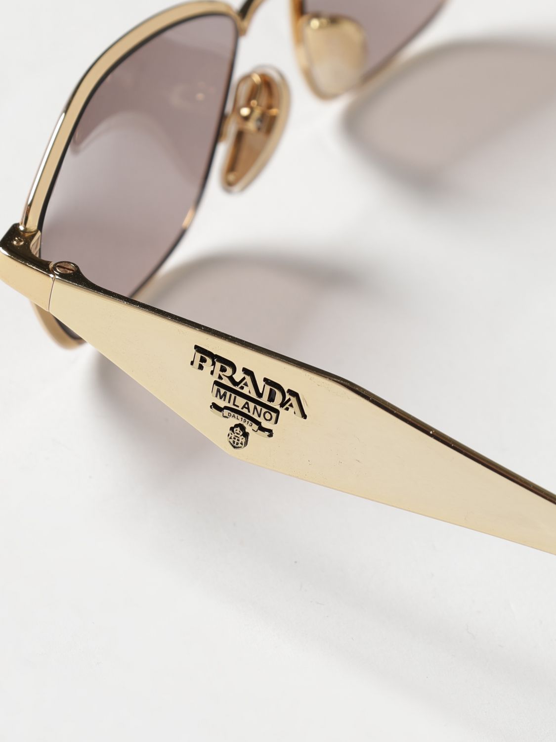 Prada Women Cat-Eye Metal Sunglasses Prada With Embossed Lettering Logo PRADA