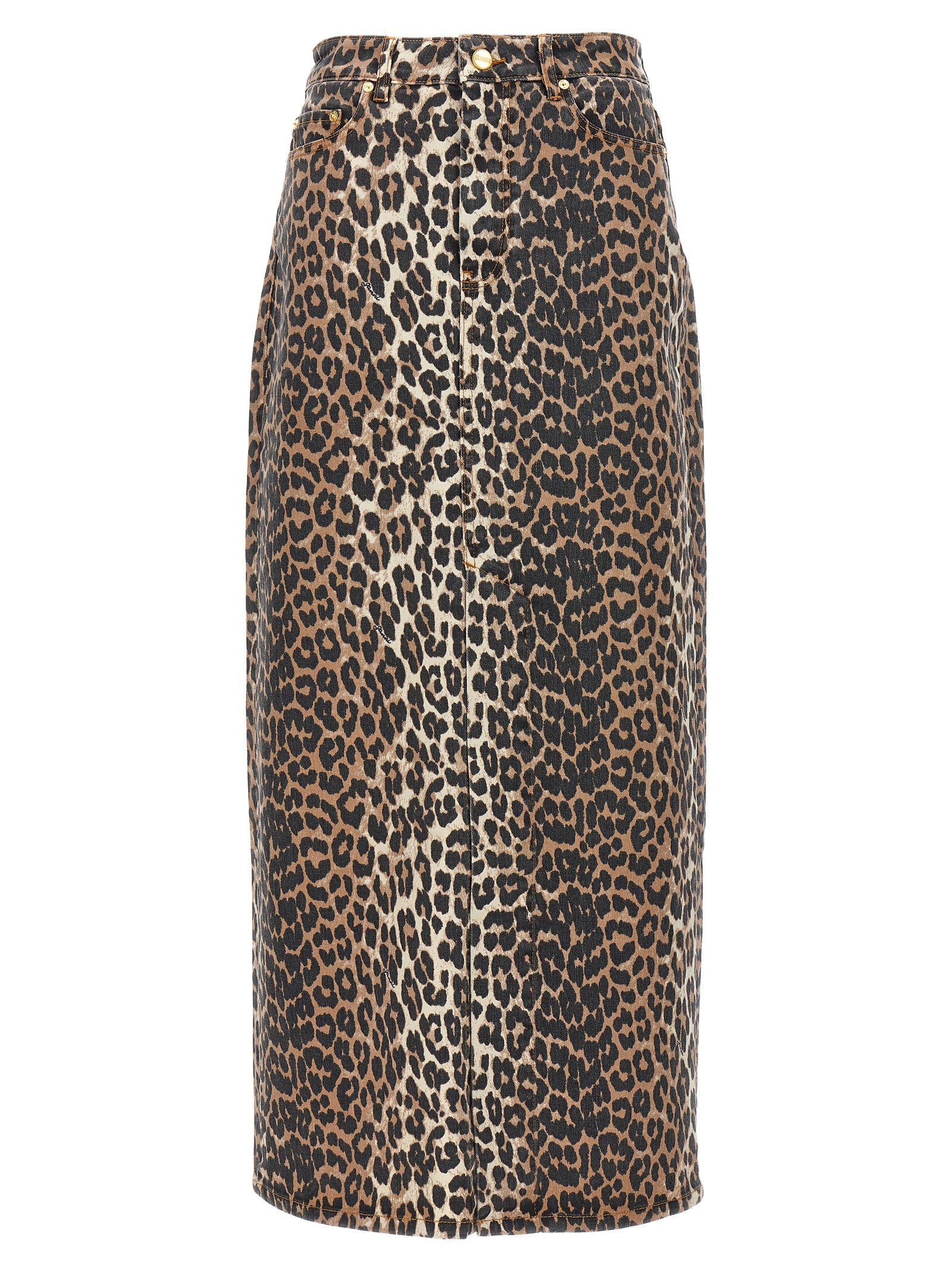 Ganni Women Animal Print Long Skirt GANNI