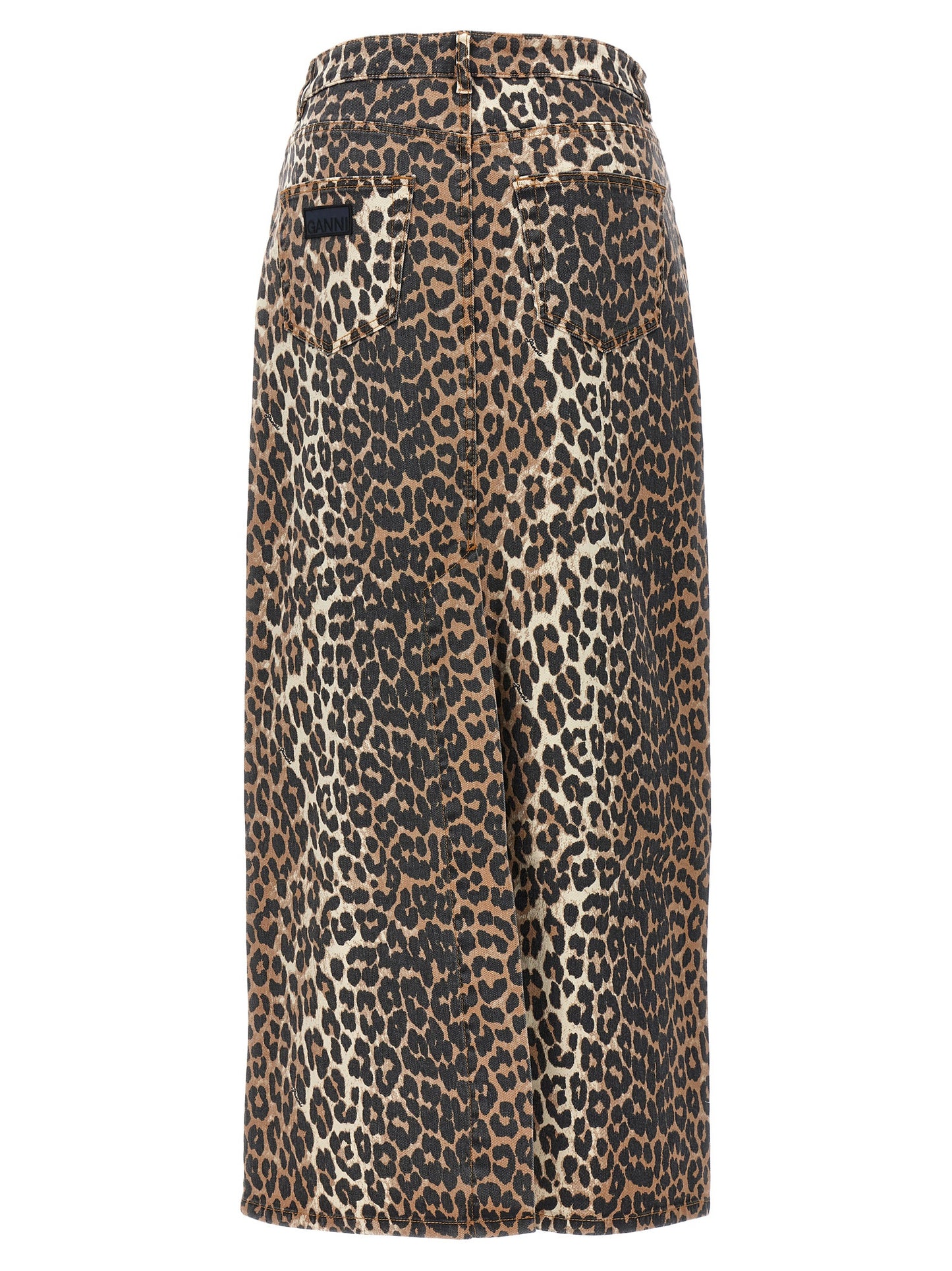 Ganni Women Animal Print Long Skirt GANNI
