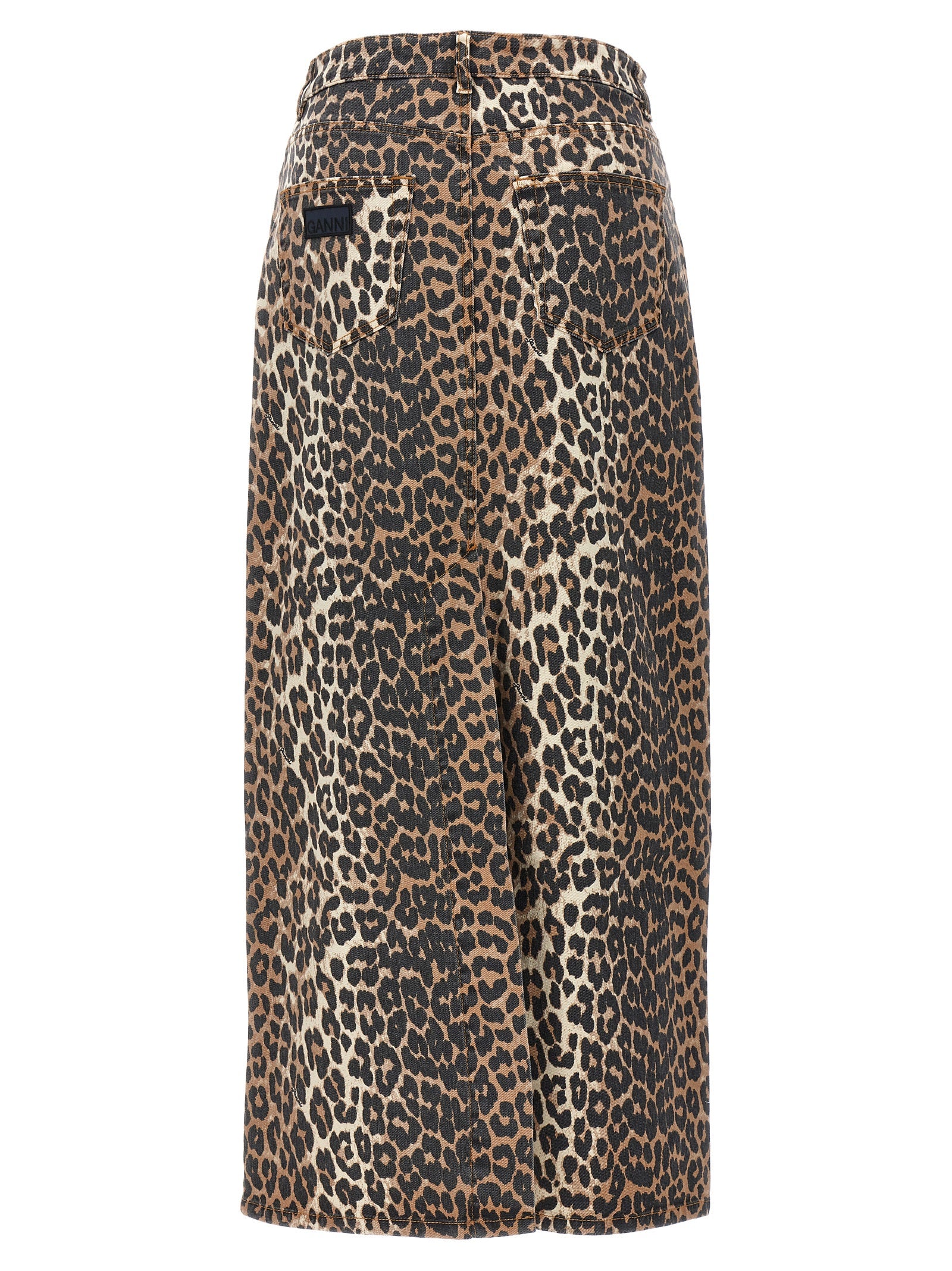 Ganni Women Animal Print Long Skirt GANNI