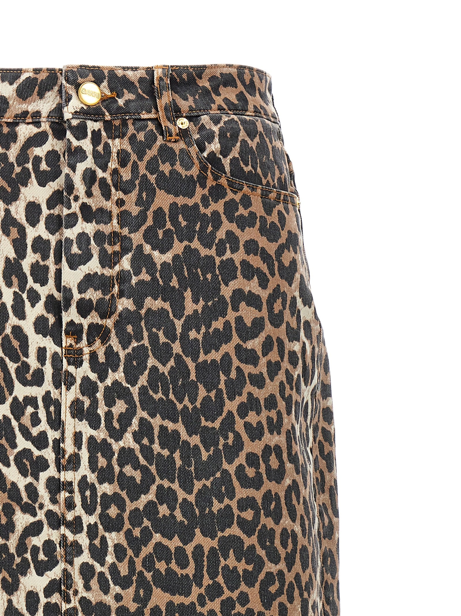 Ganni Women Animal Print Long Skirt GANNI