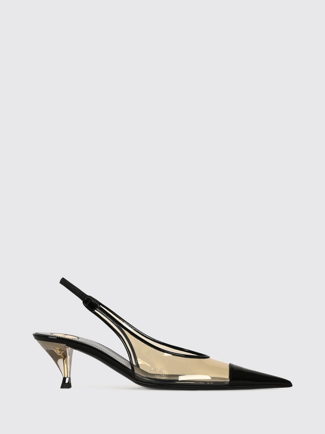 Saint Laurent Women Fanny Bicolor Patent Leather Slingback Pumps Saint Laurent With A Mid Flared Heel SAINT LAURENT