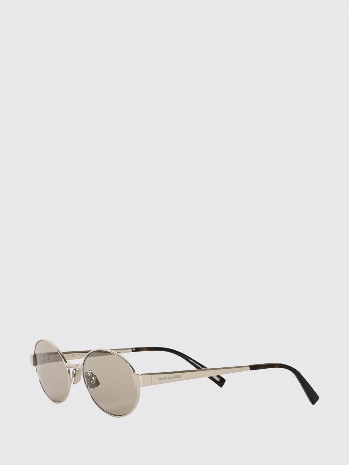 Saint Laurent Women Saint Laurent Round Sunglasses In Metal And Acetate With Clear Lenses SAINT LAURENT