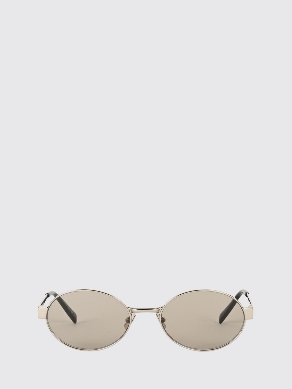 Saint Laurent Women Saint Laurent Round Sunglasses In Metal And Acetate With Clear Lenses SAINT LAURENT