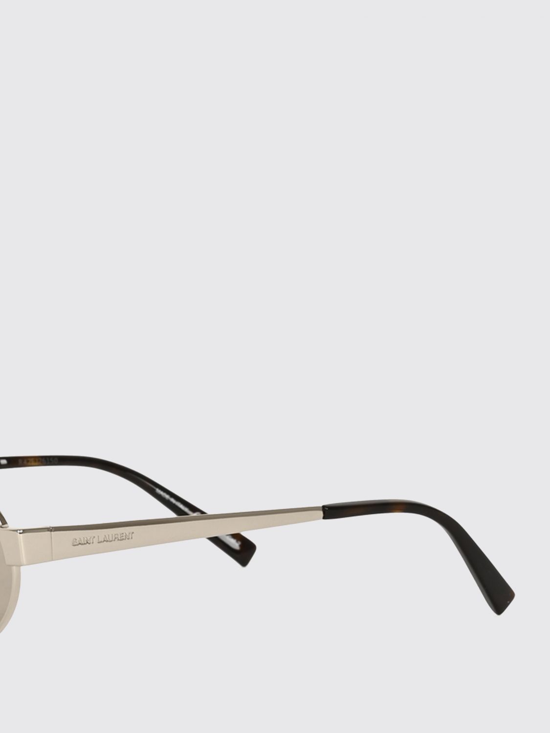 Saint Laurent Women Saint Laurent Round Sunglasses In Metal And Acetate With Clear Lenses SAINT LAURENT
