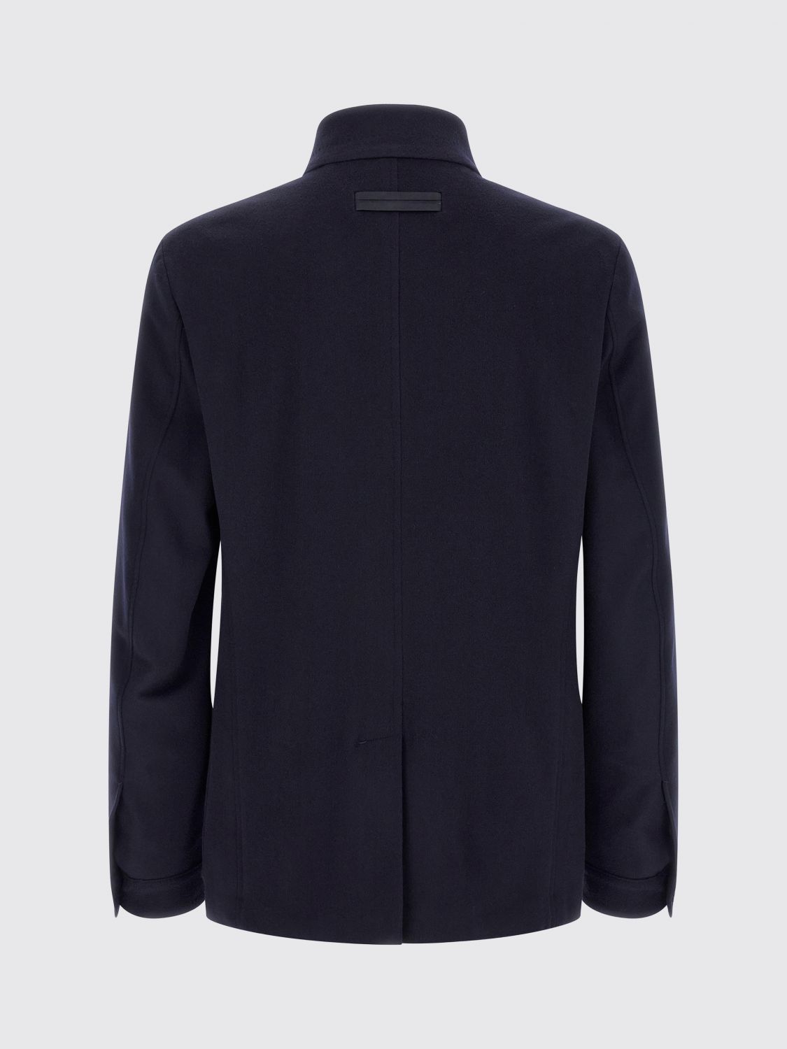 Zegna Men Single-Breasted Pure Cashmere Blazer Zegna With Mandarin Collar ZEGNA