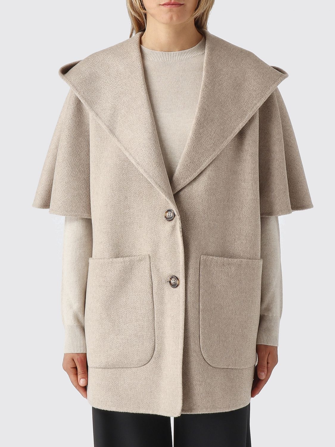 Max Mara Women Max Mara Single-Breasted 100% Cashmere Coat With Shawl Collar MAX MARA