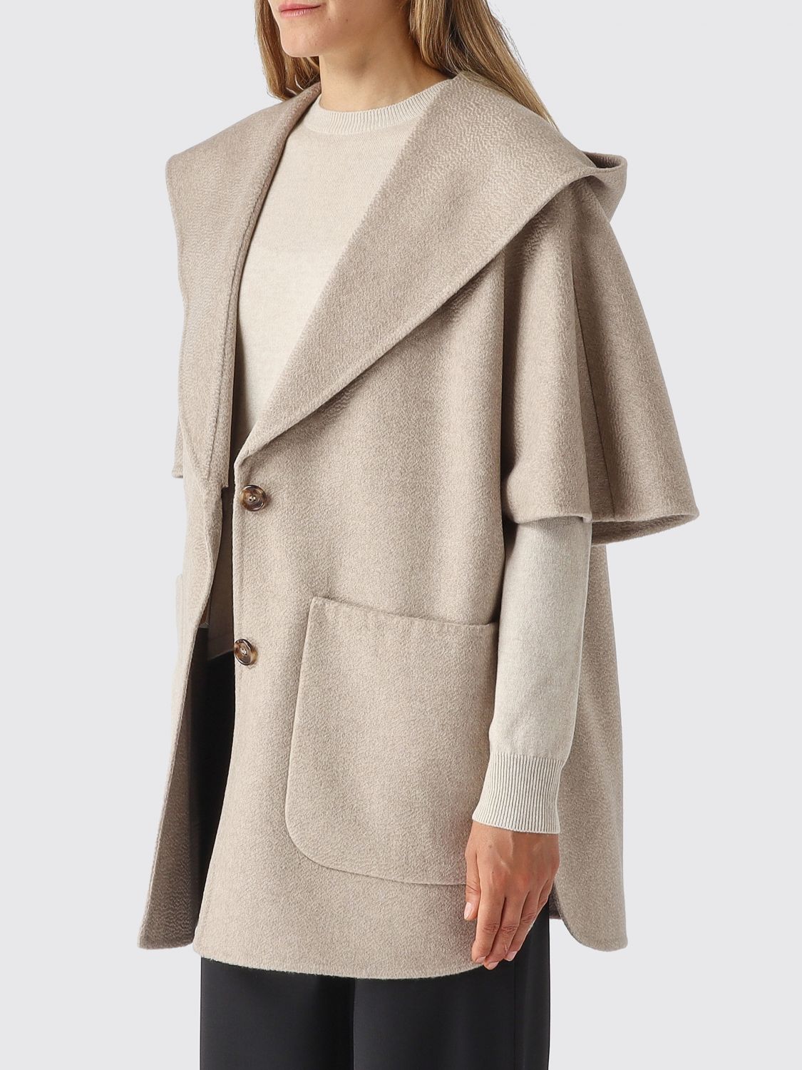 Max Mara Women Max Mara Single-Breasted 100% Cashmere Coat With Shawl Collar MAX MARA