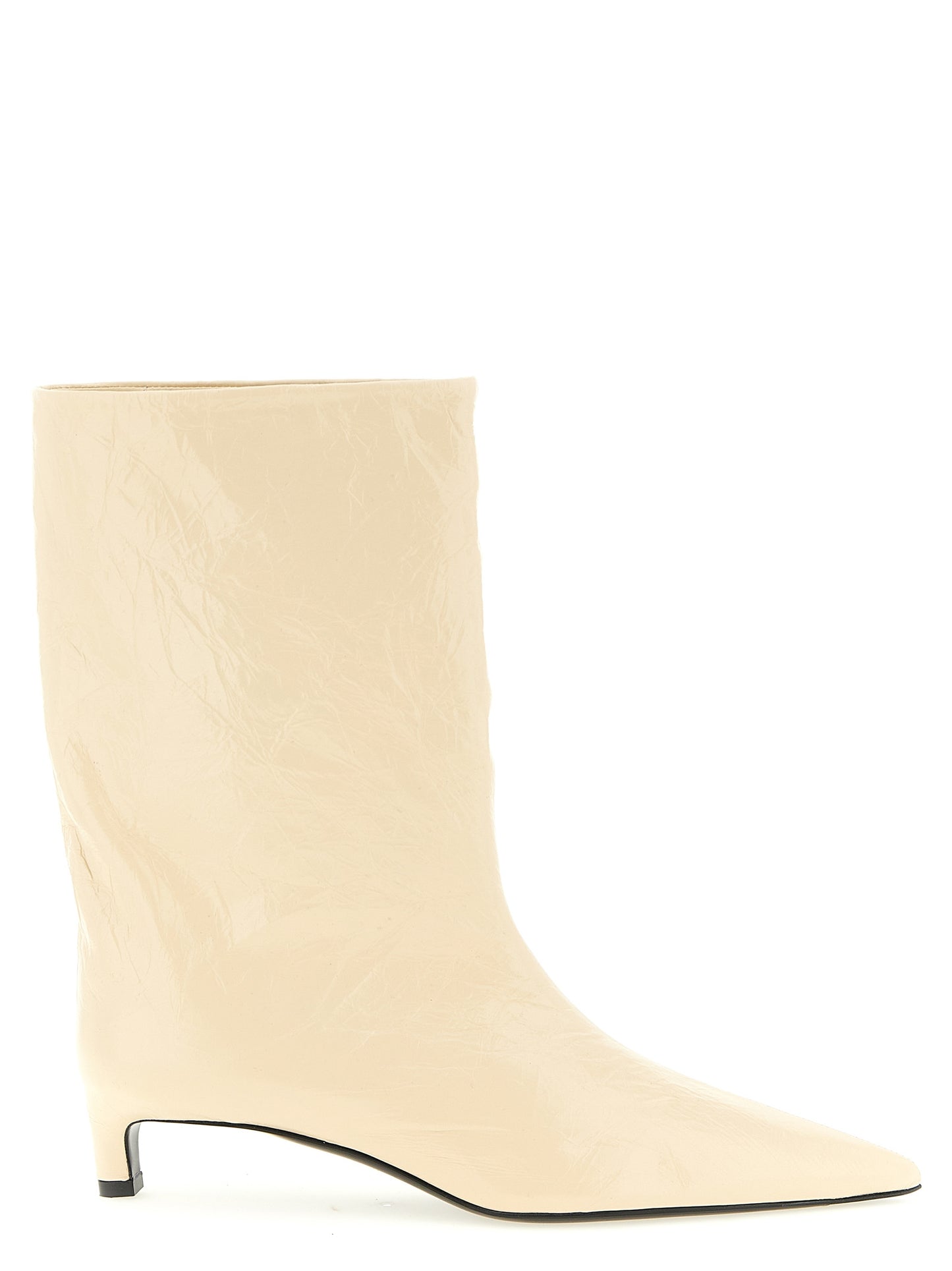 Jil Sander Women Craquelé Leather Ankle Boots JIL SANDER
