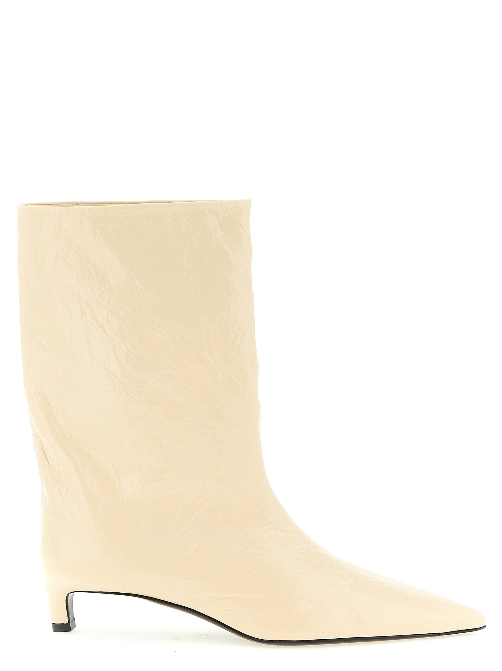 Jil Sander Women Craquelé Leather Ankle Boots JIL SANDER