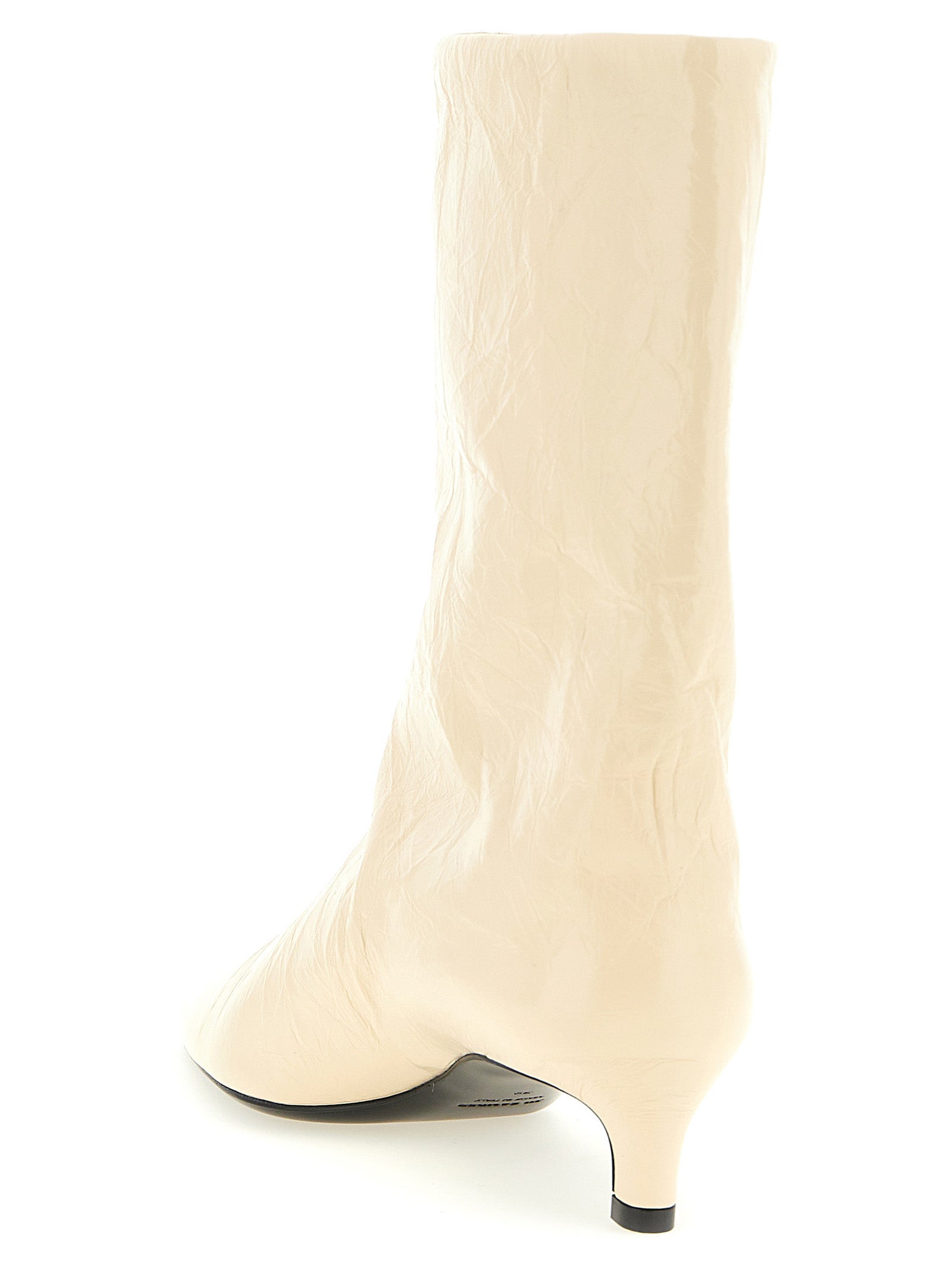 Jil Sander Women Craquelé Leather Ankle Boots JIL SANDER